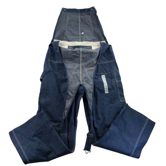 Big Ben Mens Denim Bib Overalls 38x32 Blue 100% Cotton Straight Leg Retro Y2K - Picture 2 of 14